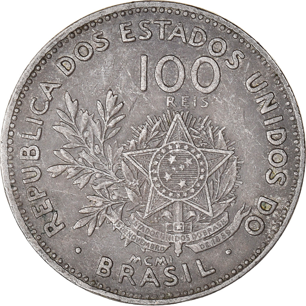 Moneda, Brasil, 100 Reis, 1889