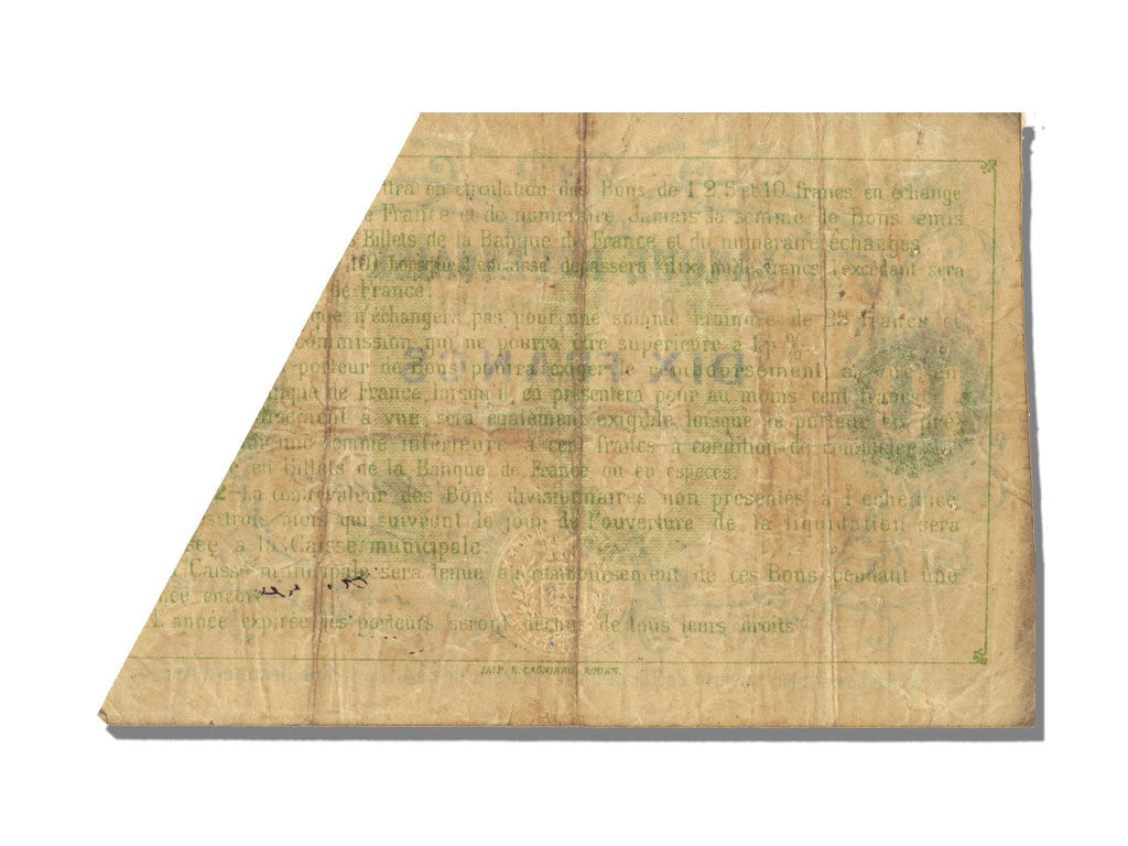 Banknote, 10 Francs, 1870, France, EF(40-45)