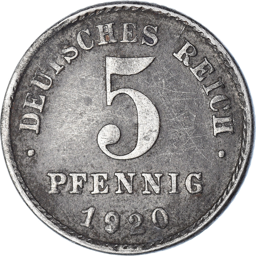 Monnaie, Allemagne, 5 Pfennig, 1920