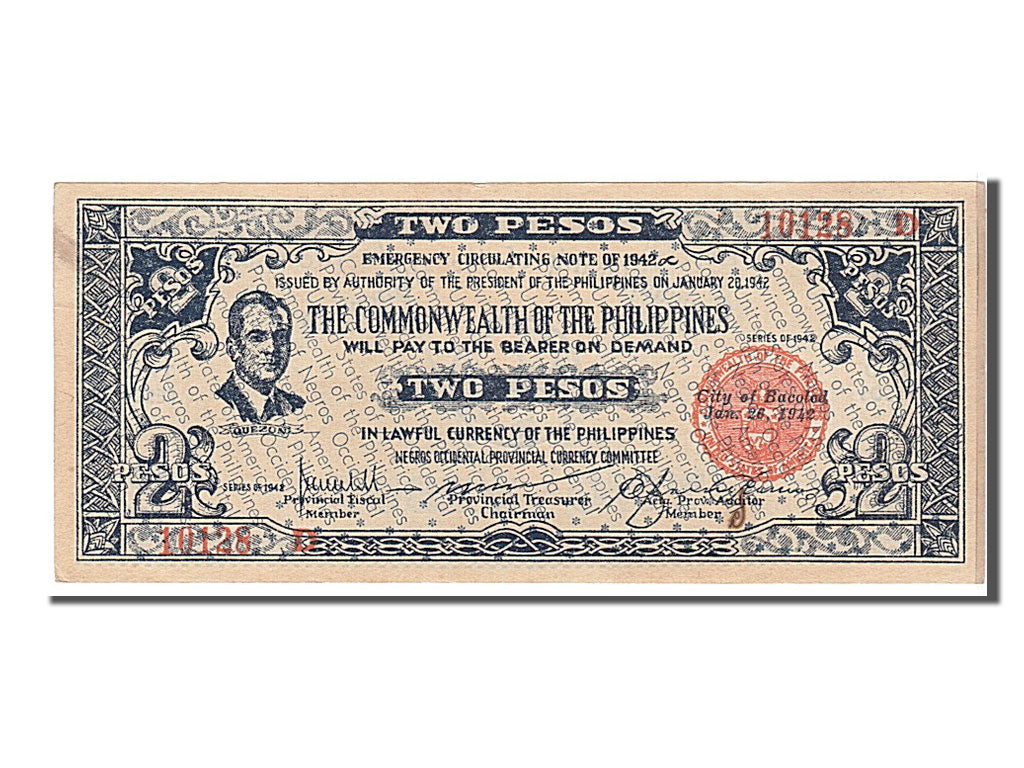 Biljet, Fillipijnen, 2 Pesos, 1942, SPL