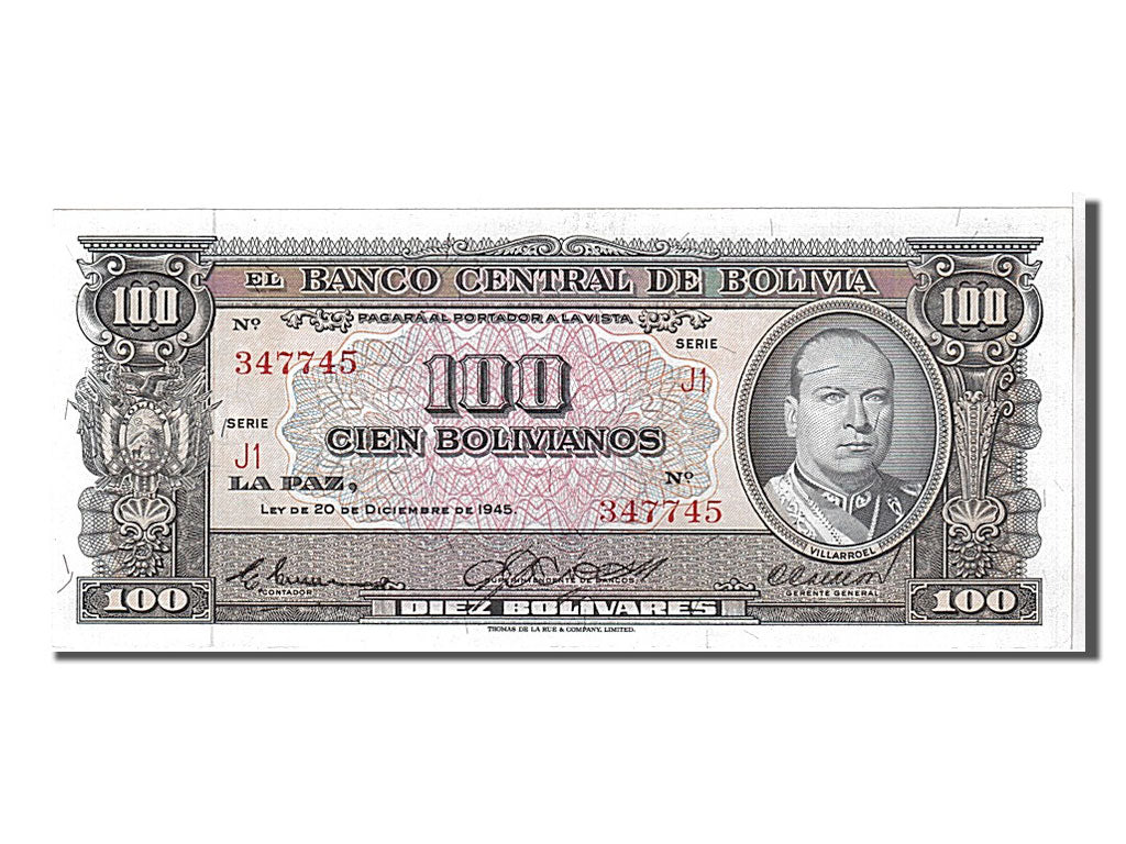 Bolivia, 100 Bolivianos, 1945, KM #147, UNC(65-70), 347745