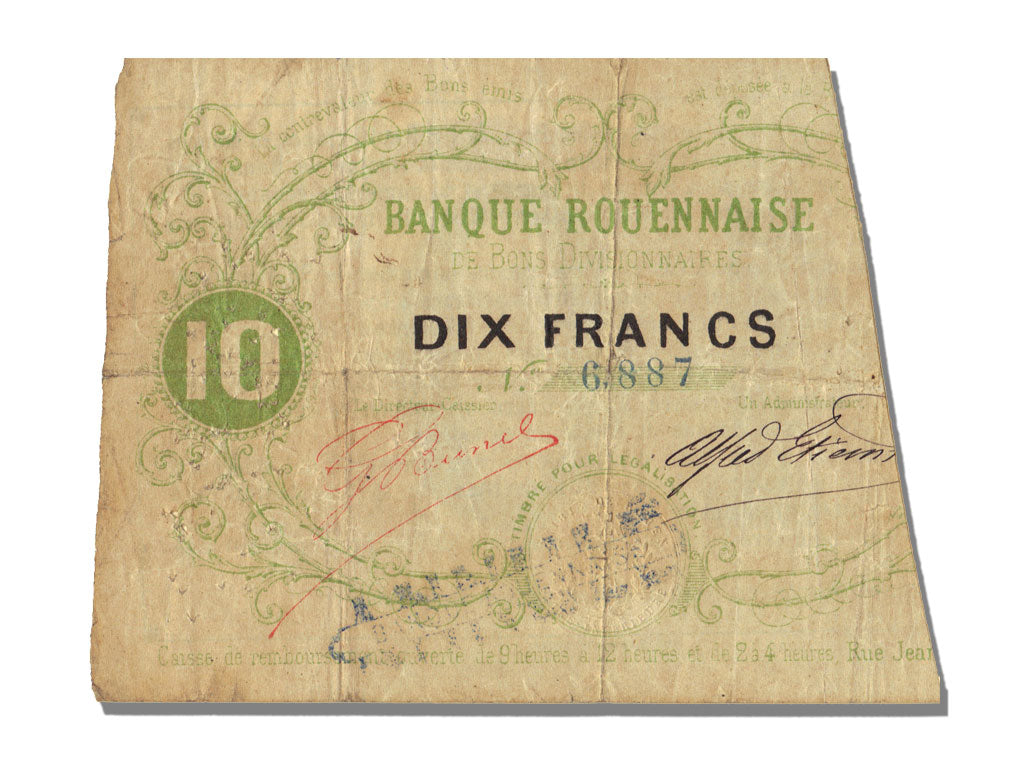 Banconote, BB, 10 Francs, 1870, Francia