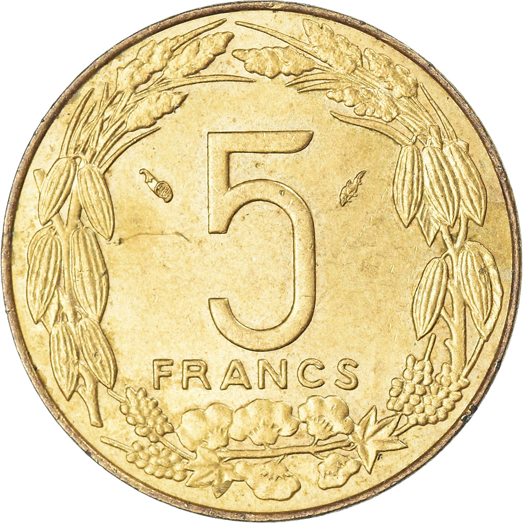 Monnaie, États de l'Afrique centrale, 5 Francs, 1975