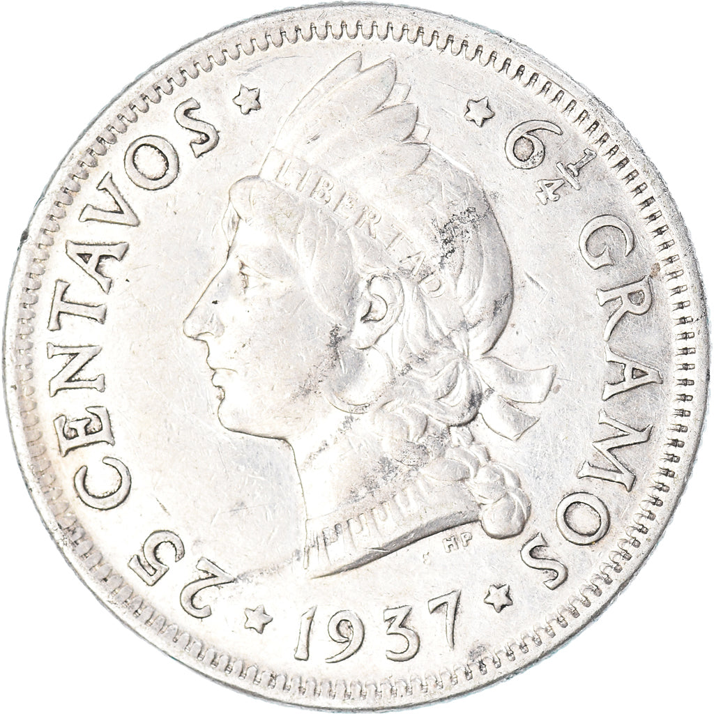 Moneda, República Dominicana, 25 Centavos, 1937