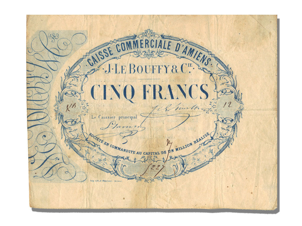 Banknot, Francja, 5 Francs, 1870, AU(55-58)