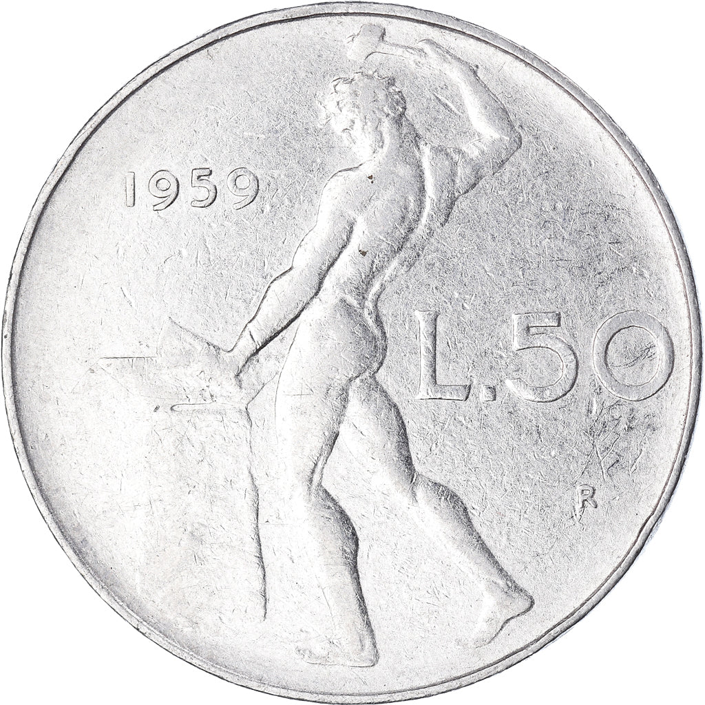 Moneta, Włochy, 50 Lire, 1959