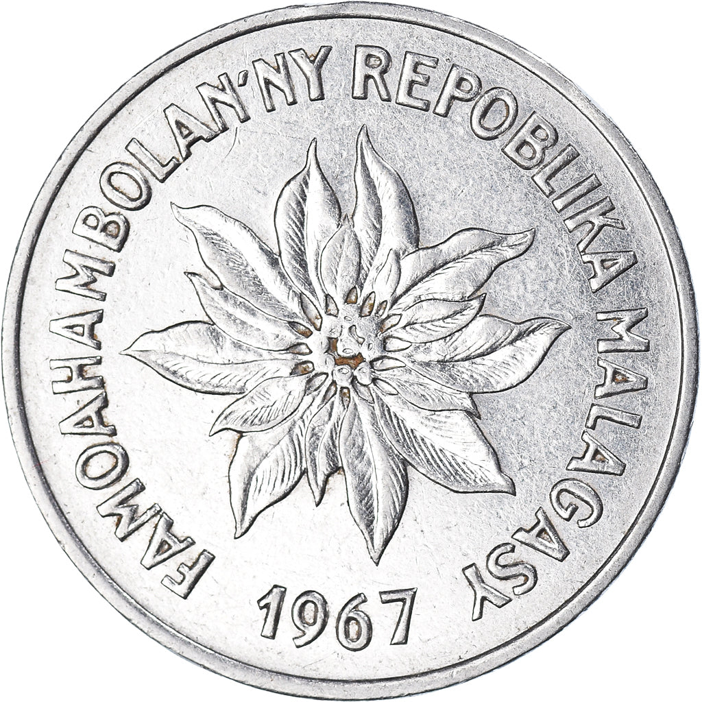 Moneta, Madagascar, 5 Francs, Ariary, 1967