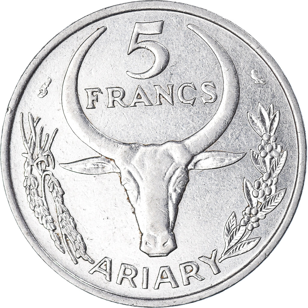 Moneta, Madagascar, 5 Francs, Ariary, 1967