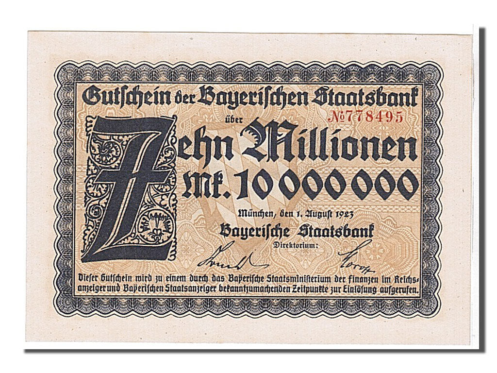 Germany, 10 Millions Mark, 1923, UNC(65-70), 778495