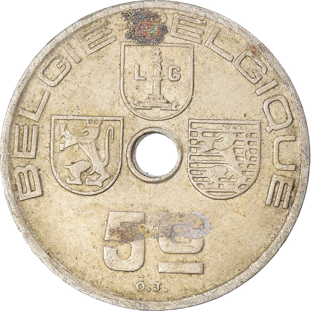 Coin, Belgium, 5 Centimes, 1939