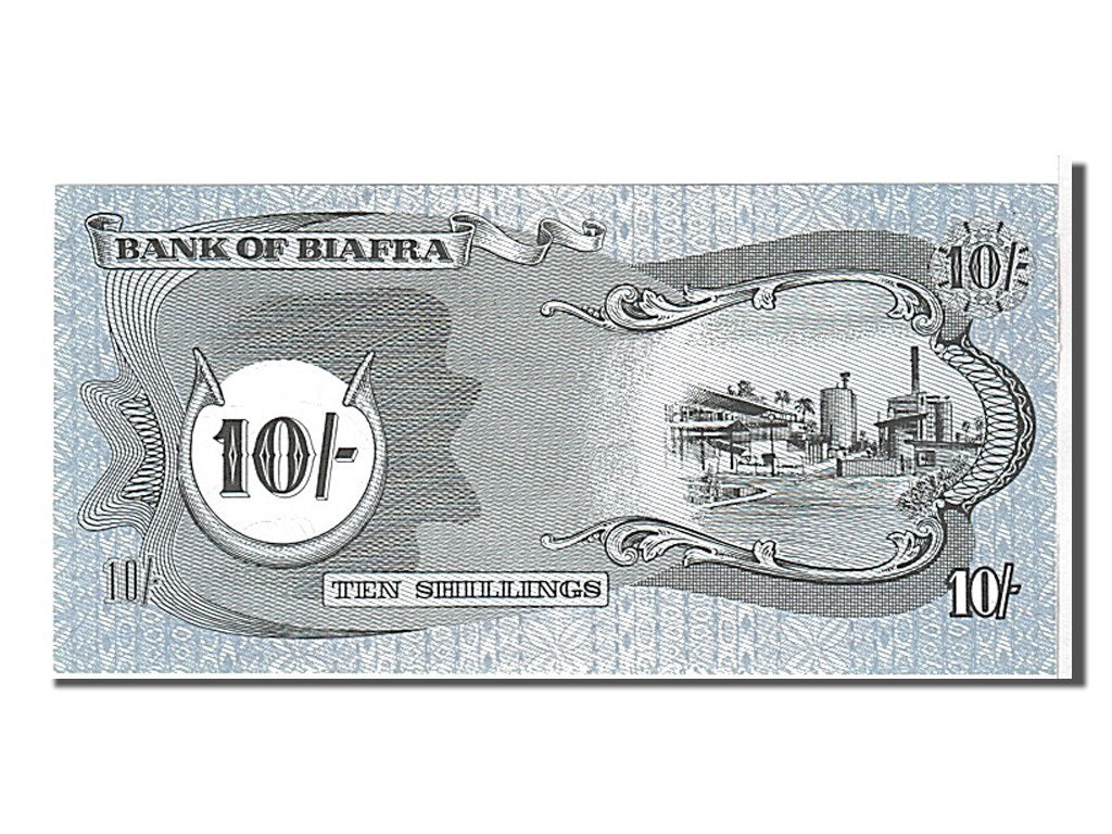 Biafra, 10 Shillings, 1968, KM #4, UNC(65-70), GN0840371