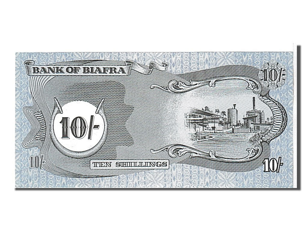 Biafra, 10 Shillings, 1968, KM #4, UNC(65-70), GN0840357