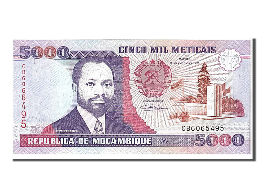 Banknote, Mozambique, 5000 Meticais, 1991, KM:136, UNC(65-70)