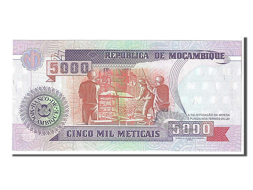 Banknote, Mozambique, 5000 Meticais, 1991, KM:136, UNC(65-70)