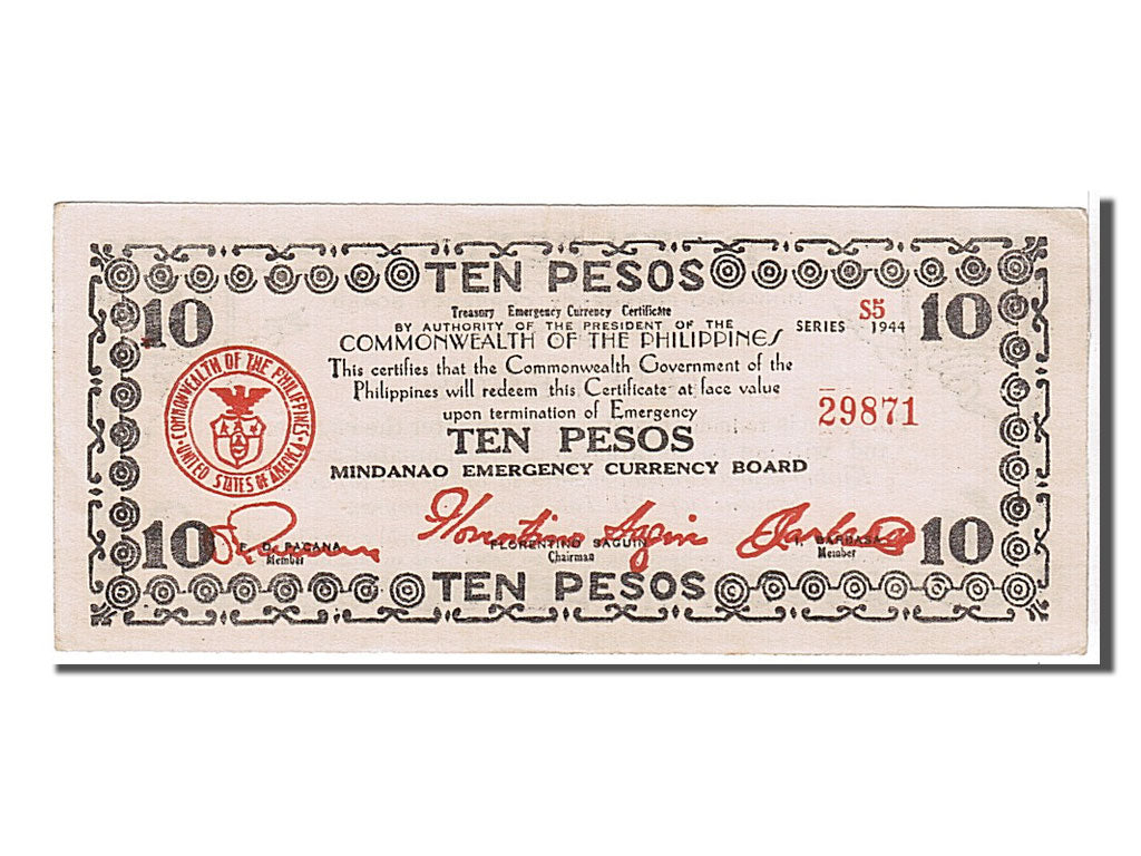 Banknote, Philippines, 10 Pesos, 1944, KM:S518b, AU(55-58)