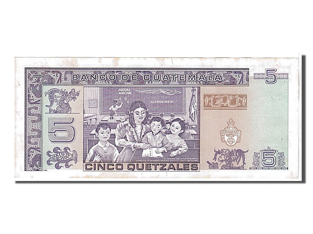 Banknote, Guatemala, 5 Quetzales, 1990, KM:74a, UNC(63)