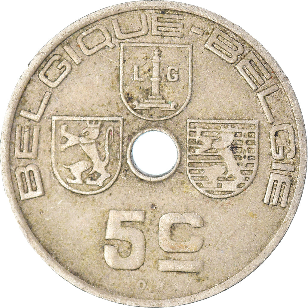 Coin, Belgium, 5 Centimes, 1938