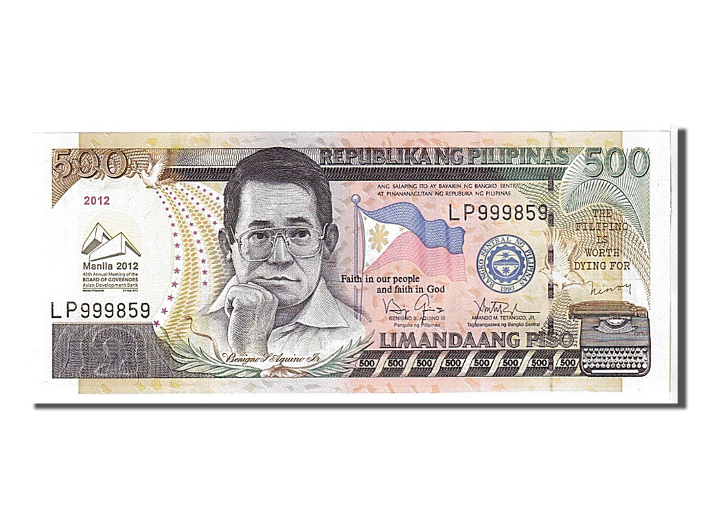 Banconote, Filippine, 500 Piso, 2012, KM:196d, FDS