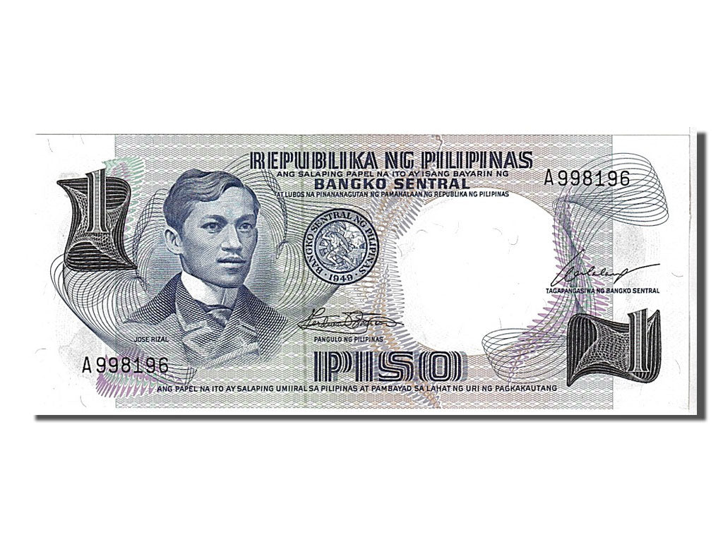 Philippines, 1 Piso, 1969, KM #142a, UNC(65-70), A998196