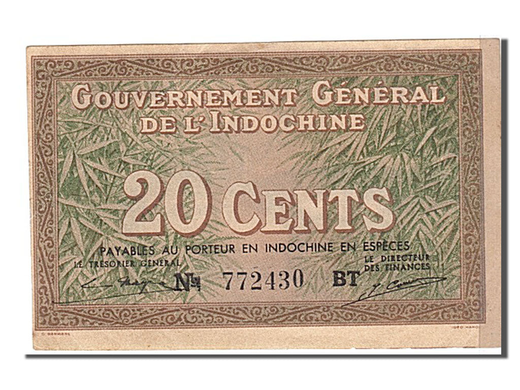 French Indo-China, 20 Cents, 1939, KM #86d, UNC(60-62), 772430