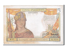 French Indo-China, 5 Piastres, 1932, KM #55c, AU(55-58), E5214