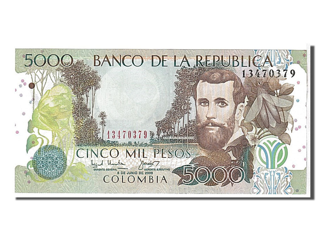 Colombia, 5000 Pesos, 2003, KM #452d, UNC(65-70), 13470379