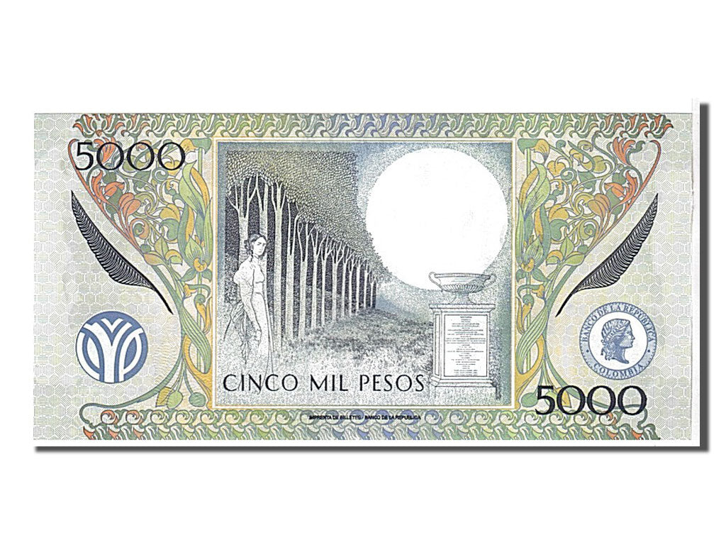 Colombia, 5000 Pesos, 2003, KM #452d, UNC(65-70), 13470379