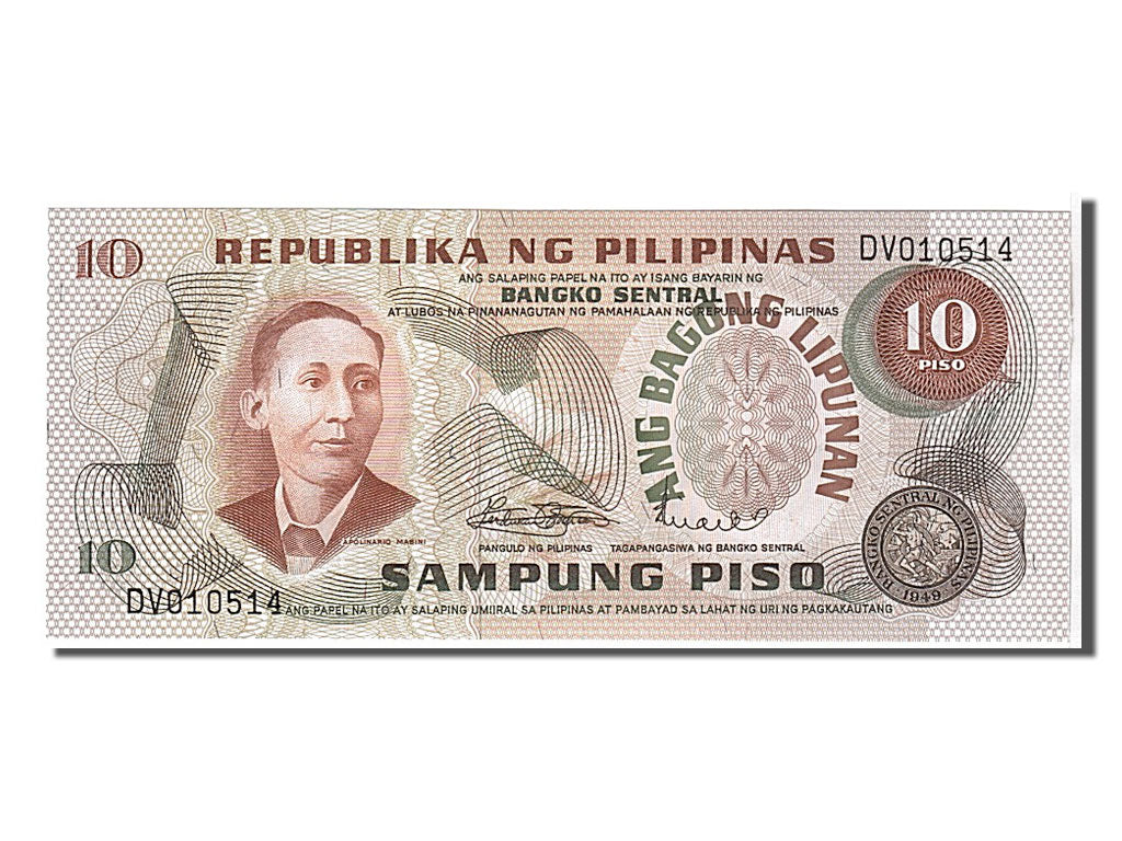 Geldschein, Philippinen, 10 Piso, KM:154a, UNZ