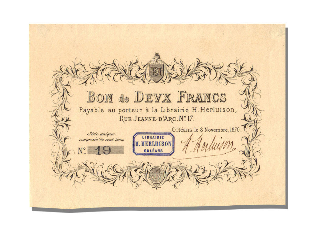 Geldschein, Frankreich, 2 Francs, 1870, UNZ-