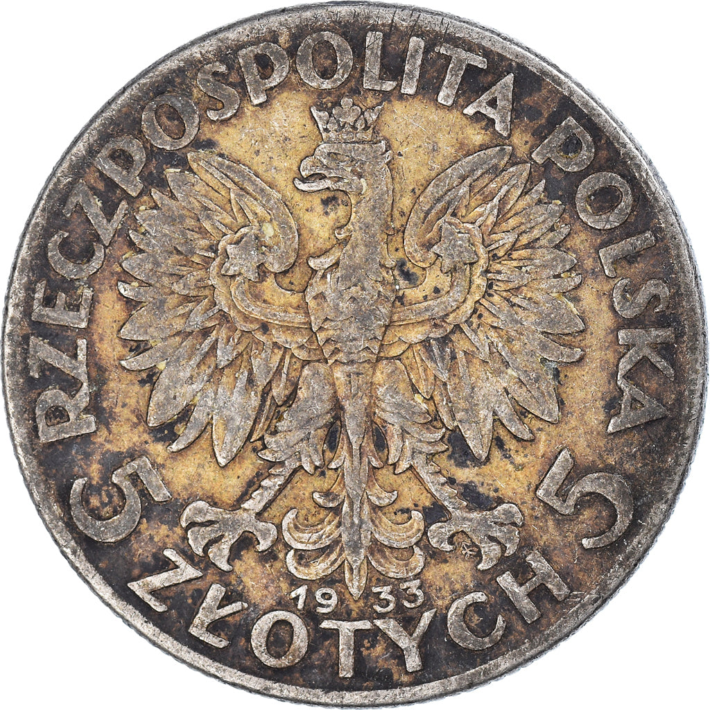 Munten, Polen, 5 Zlotych, 1933