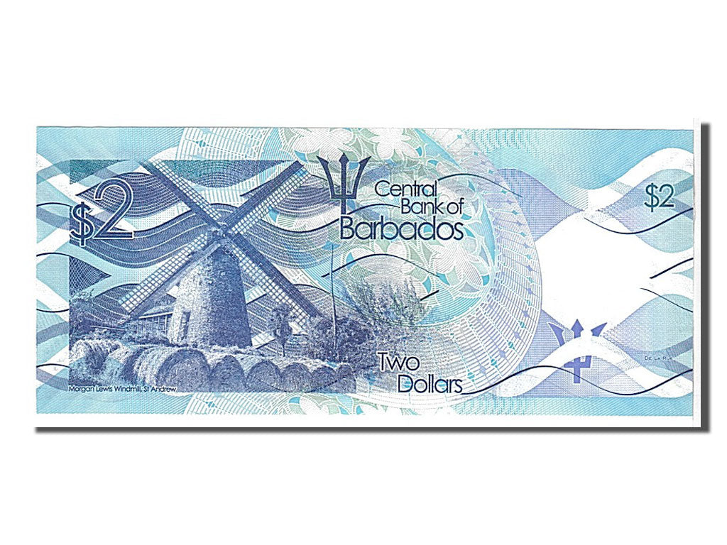 Banconote, Barbados, 2 Dollars, 2013, FDS