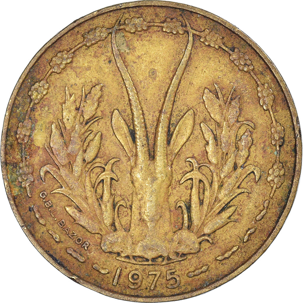 Moneda, Estados del África Occidental, 10 Francs, 1975