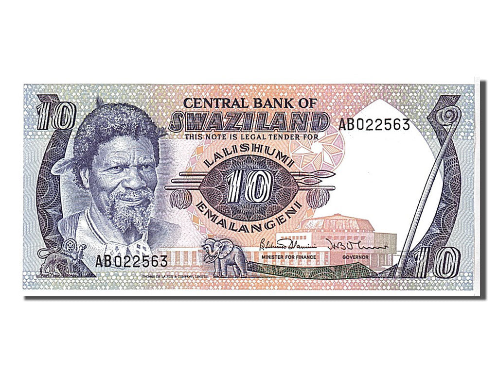 Swaziland, 10 Emalangeni, 1985, KM #10c, UNC(65-70), AB022563