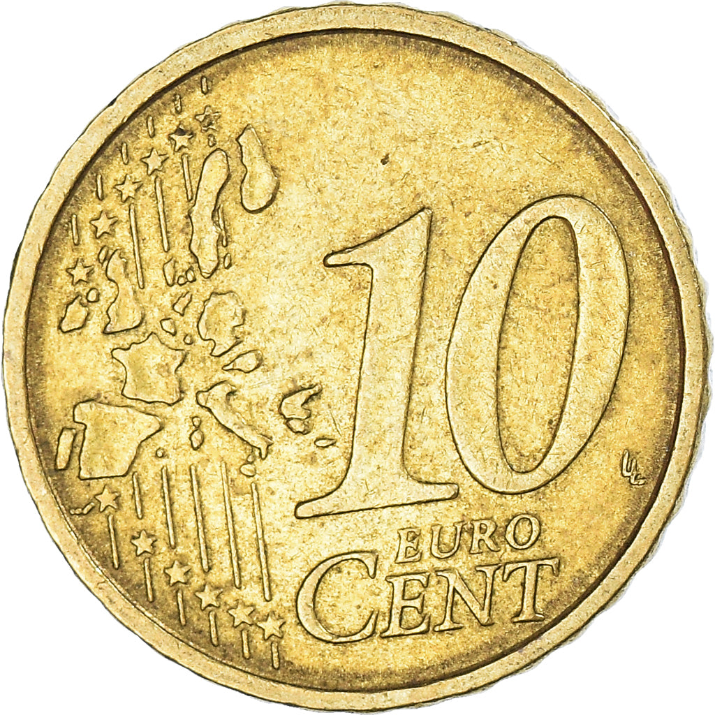 Włochy, 10 Euro Cent, 2002, Nordic gold, EF(40-45)