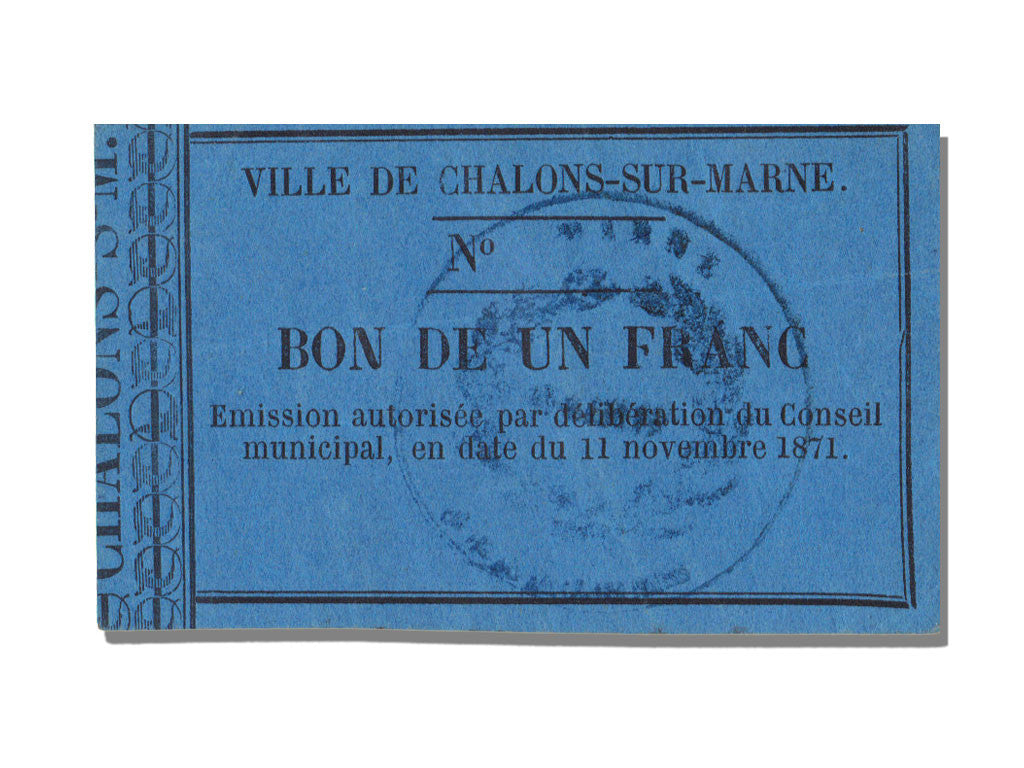 Banconote, SPL, 1 Franc, 1871, Francia