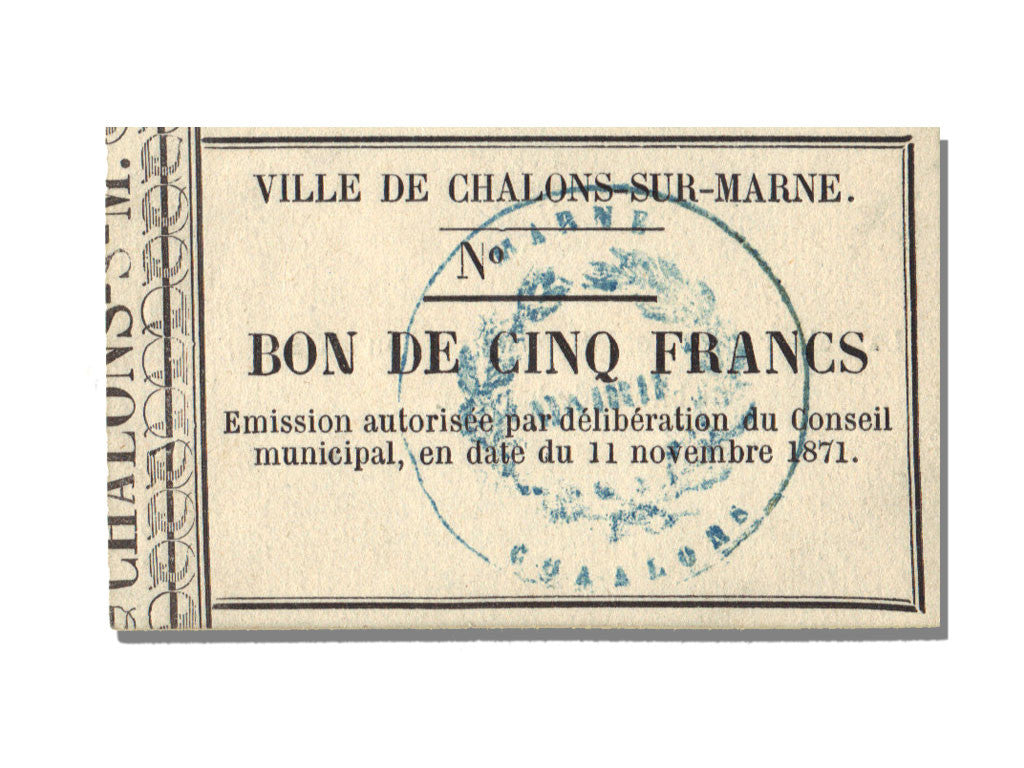 Banknote, 5 Francs, 1871, France, UNC(65-70)