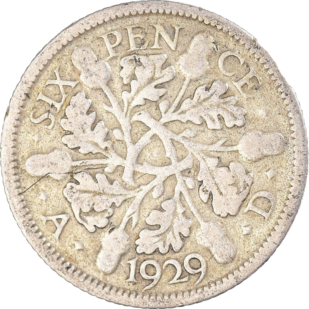 Moneda, Gran Bretaña, 6 Pence, 1929