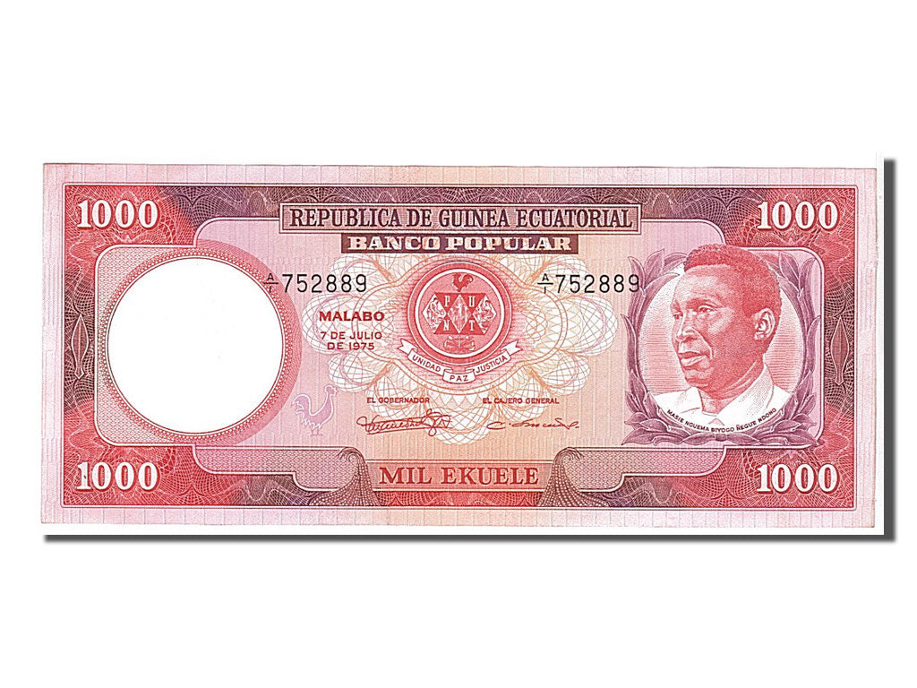 Billete, 1000 Ekuele, 1975, Guinea Ecuatorial, UNC