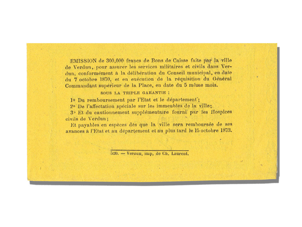 FRANCE, Verdun, 25 Centimes, 1870, 1870-10-15, UNC(65-70), Jérémie #55.07.A