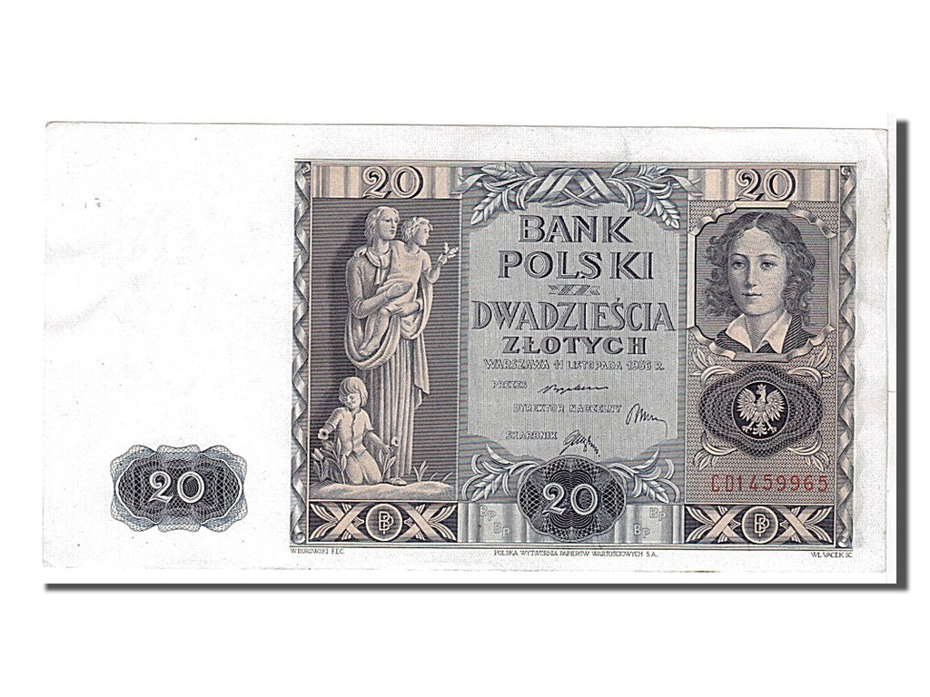 Poland, 20 Zlotych, 1936, KM #77, UNC(63), CD01459965
