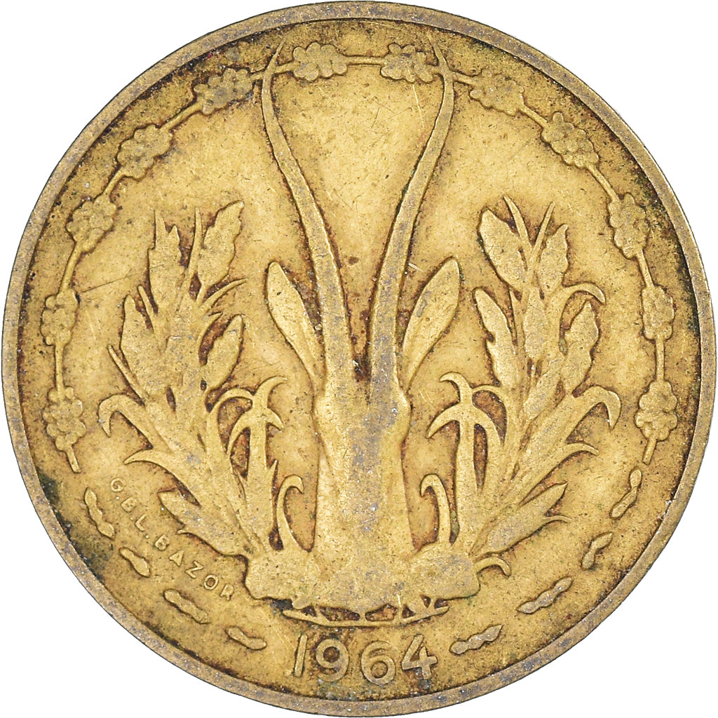 Moneda, Estados del África Occidental, 10 Francs, 1964