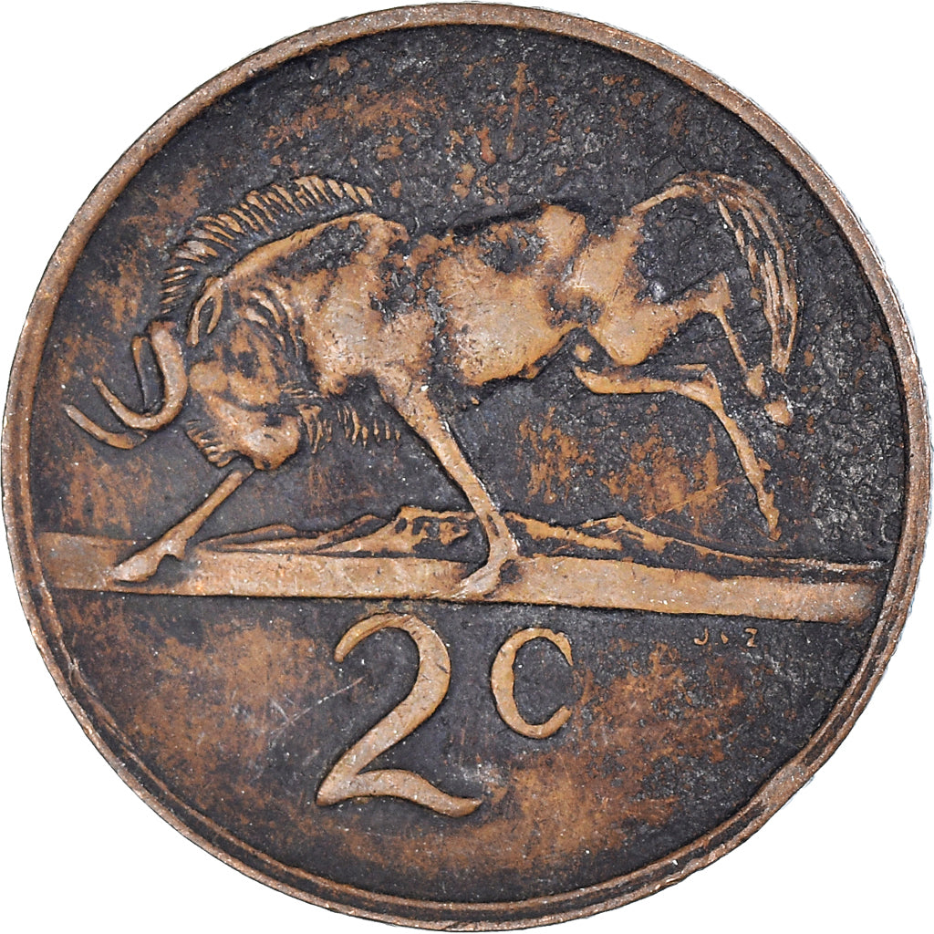 Coin, South Africa, 2 Cents, 1975