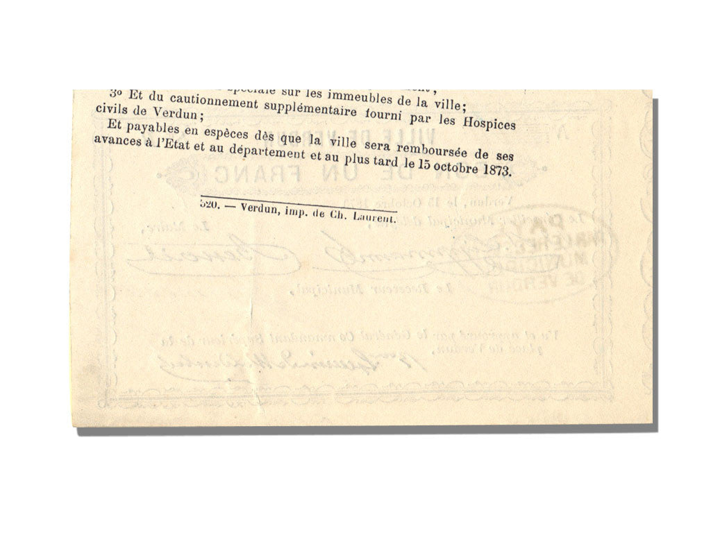 Banconote, FDS, 1 Franc, 1870, Francia