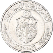 Monnaie, Tunisie, 1/2 Dinar, 2011
