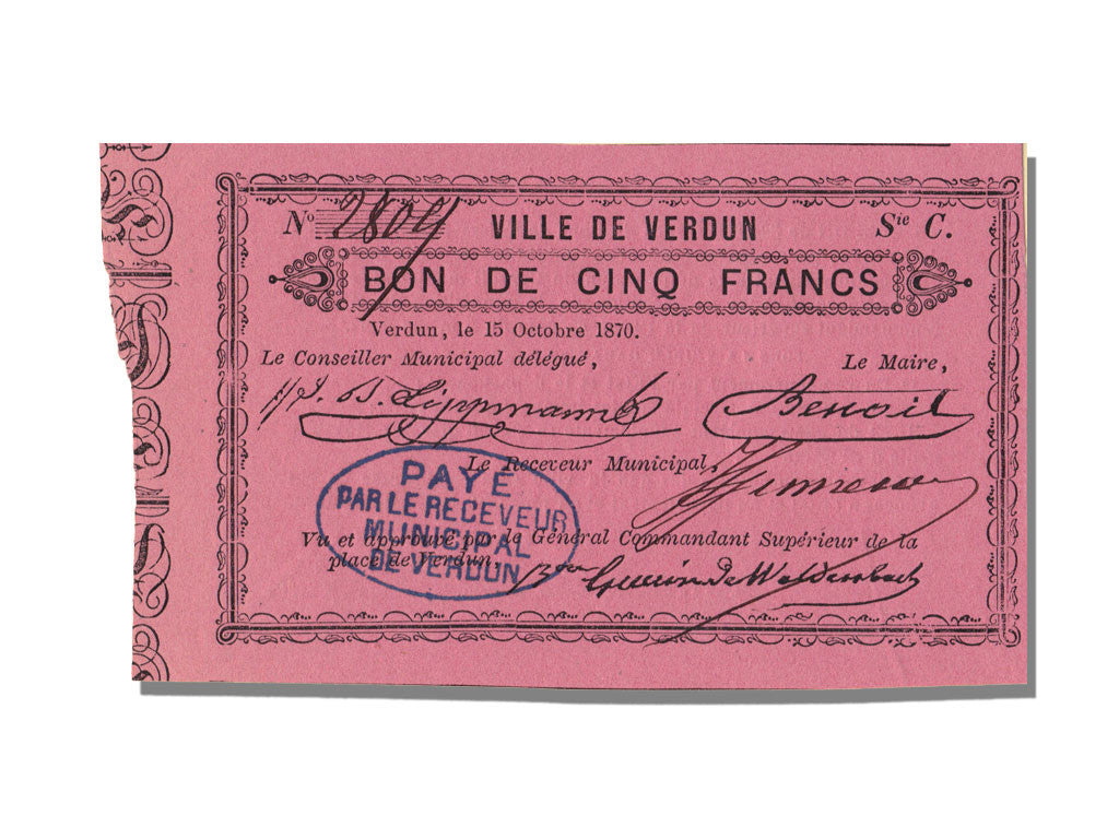 Billete, 5 Francs, 1870, Francia, UNC