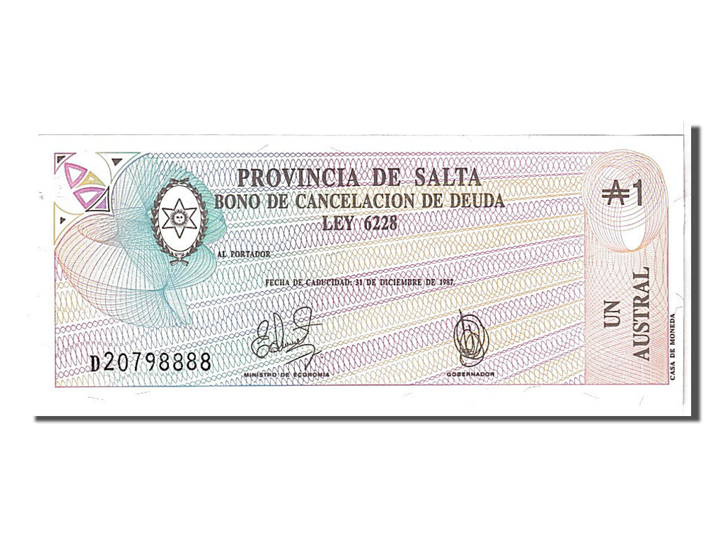 Argentina, 1 Austral, 1986, KM #S2612e, UNC(65-70), D20798888