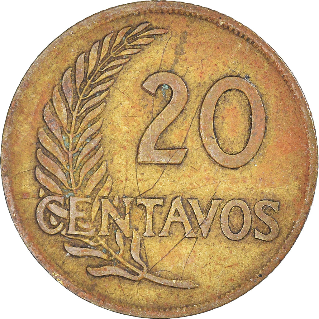 Moneda, Perú, 20 Centavos, 1965