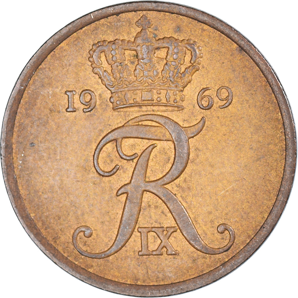 Munten, Denemarken, 5 Öre, 1969