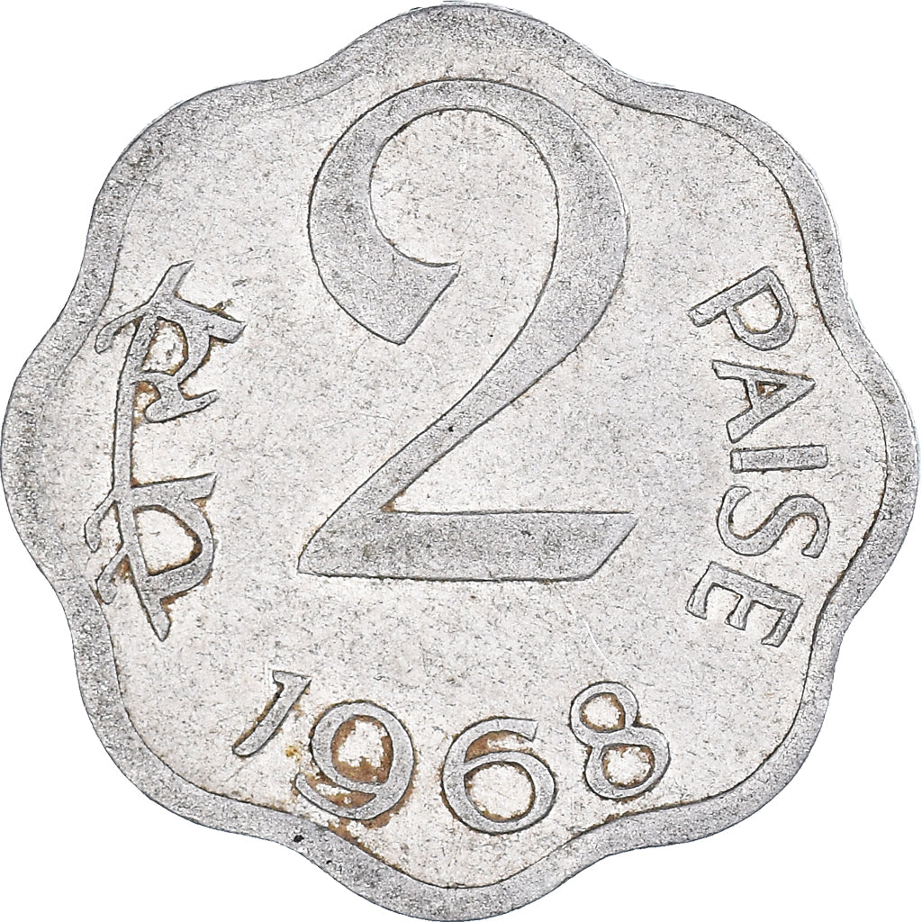 Moeda, ÍNDIA - REPÚBLICA, 2 Paise, 1968