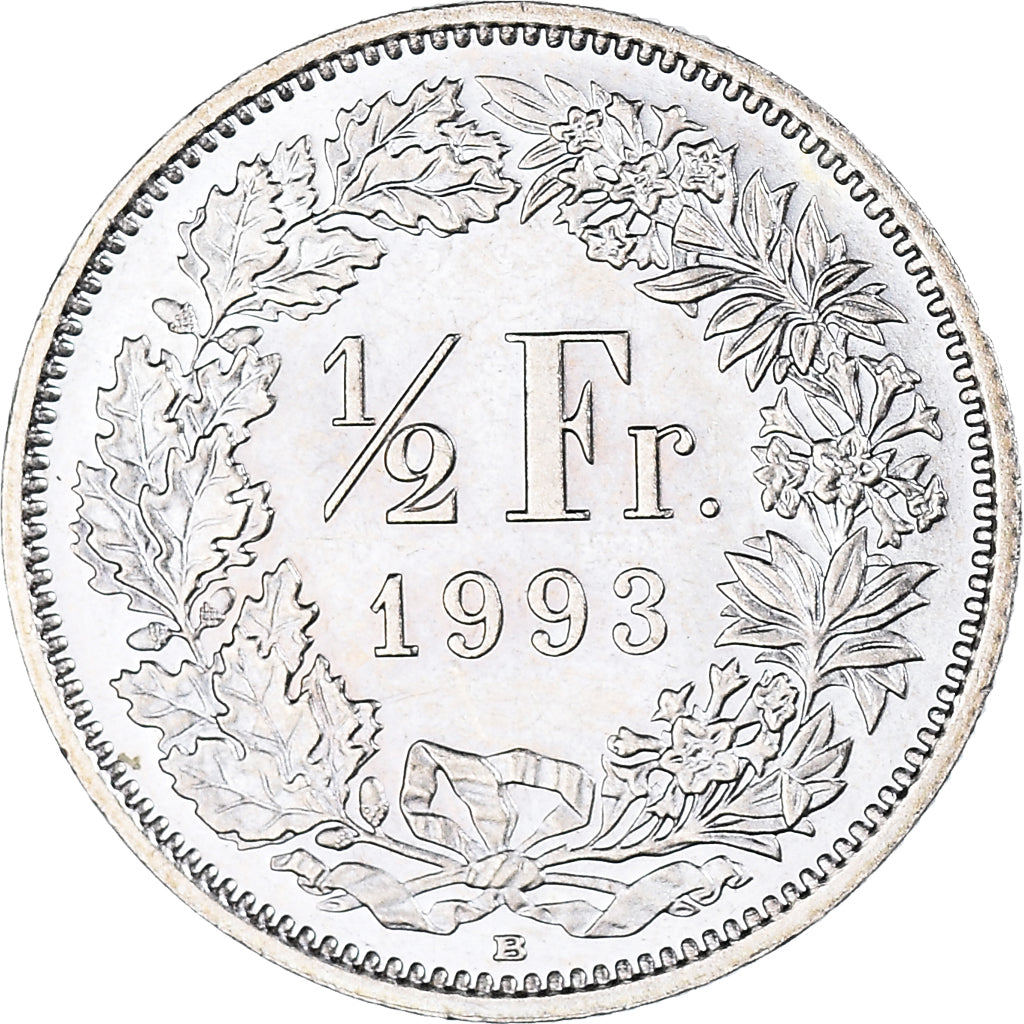 Münze, Schweiz, 1/2 Franc, 1993